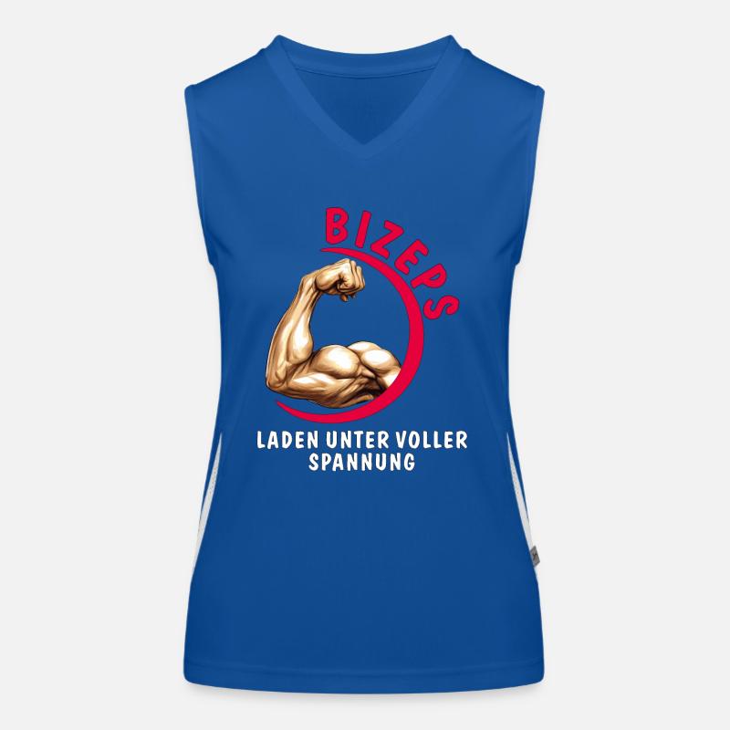 BICEPS LOADING UNDER FULL TENSION Women's Functional Contrast Tank Top