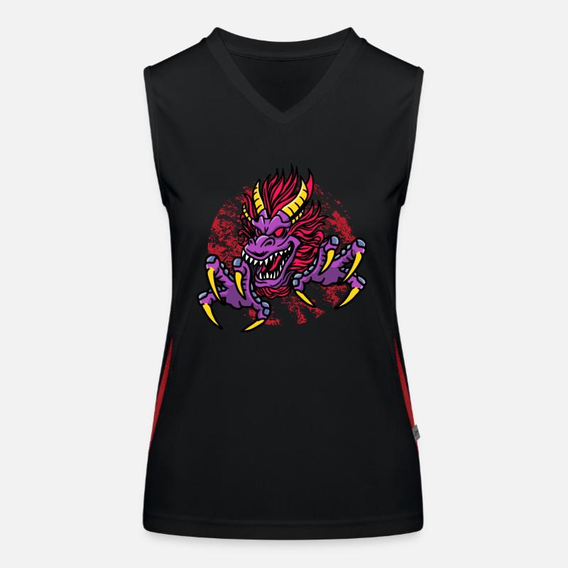 Fantasy Magic Dragon im Dungeon Funktionelles Kontrast-Tank Top für Frauen
