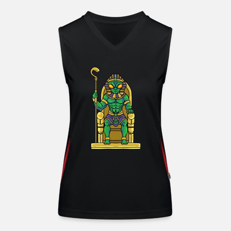 Tutankhamen Alien Egyptian Mythology Women's Functional Contrast Tank Top