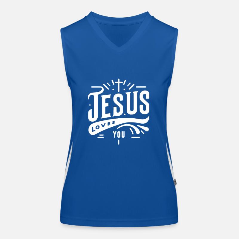 Jésus vous aime Débardeur respirant contrasté Femme