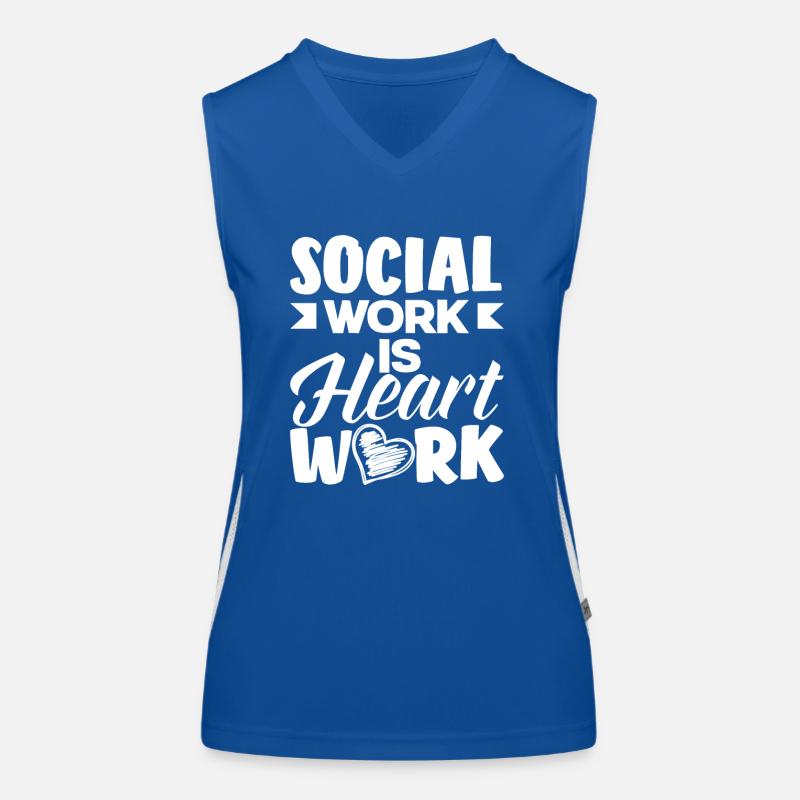 Social work is heart work Women's Functional Contrast Tank Top