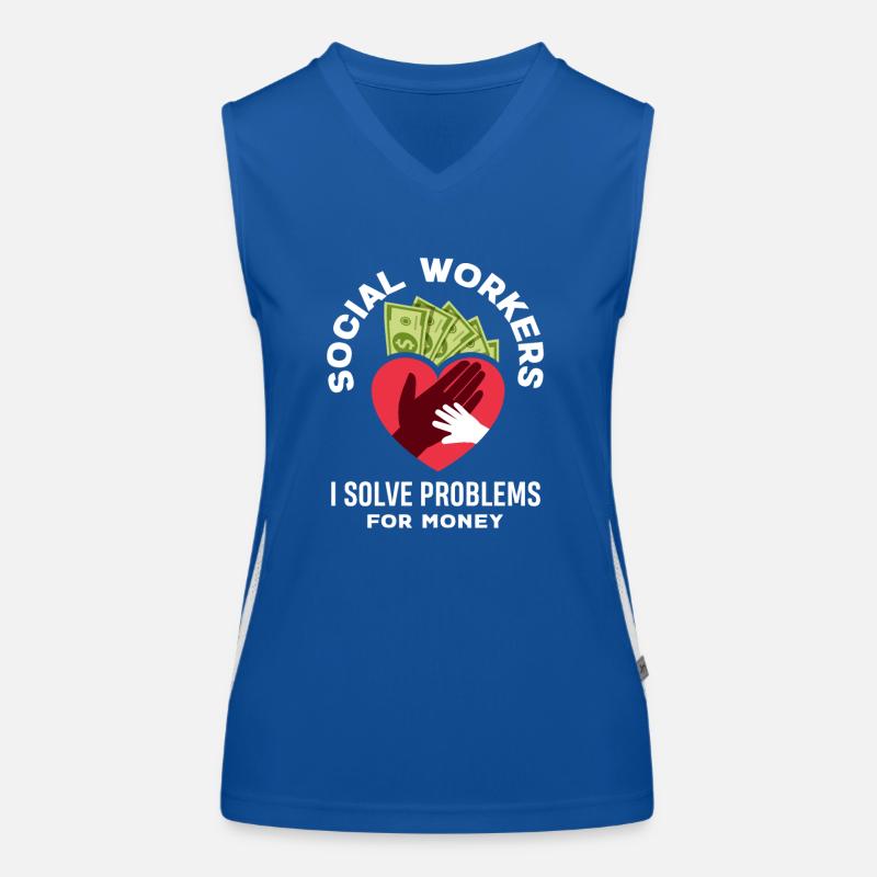 Social workers solve problems for money Women's Functional Contrast Tank Top