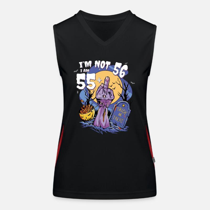 56th Birthday Bash - 55 + Zombie Finger for Women's Functional Contrast Tank Top