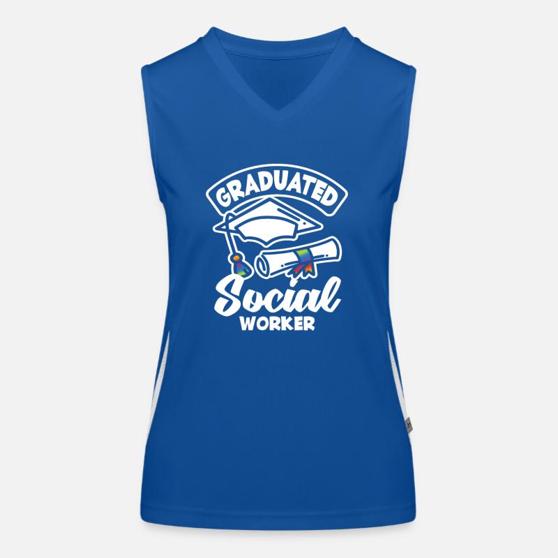 Absolvent Sozialarbeiter Stolz Funktionelles Kontrast-Tank Top für Frauen