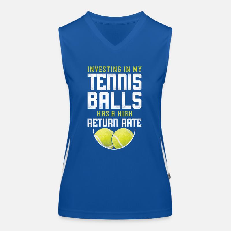 Funny Tennis Player Racket Pun Funktionelles Kontrast-Tank Top für Frauen