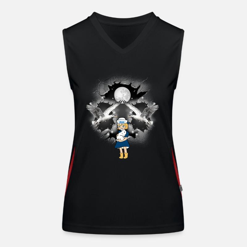 mystisch maritim Mädchen Möwen Matrose Möwe Funktionelles Kontrast-Tank Top für Frauen
