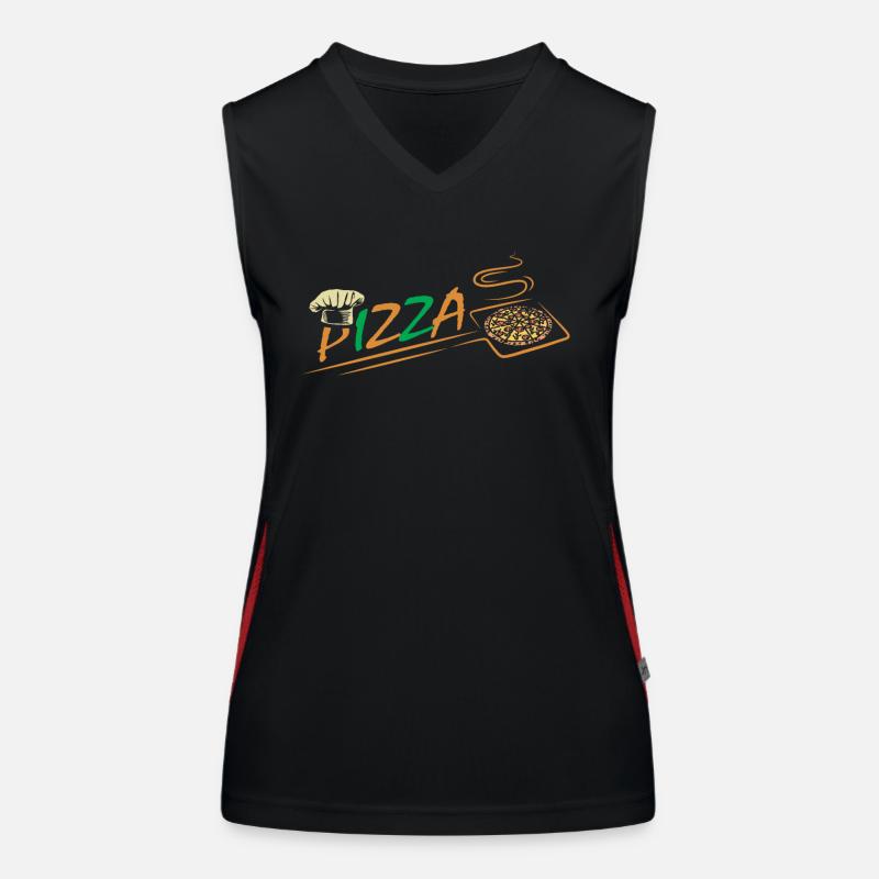 Pizzeria Teigkruste Mozarella Pizza Funktionelles Kontrast-Tank Top für Frauen