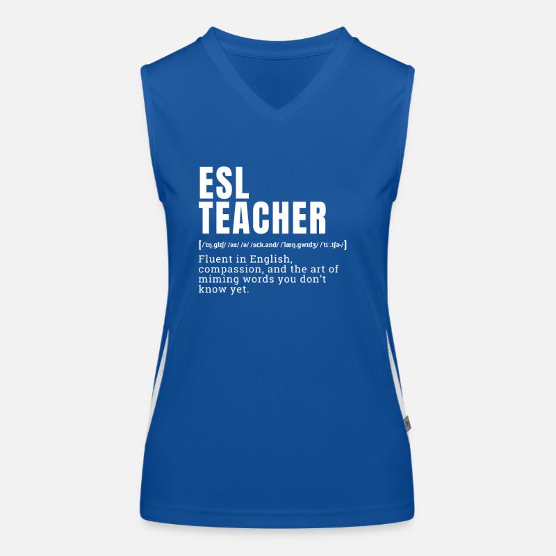 Drôle d’anglais comme professeur de langue seconde ESL ini Débardeur respirant contrasté Femme