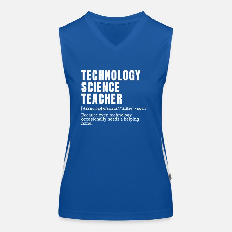 Drôle Technologie Professeur de sciences Définition Humour Débardeur respirant contrasté Femme