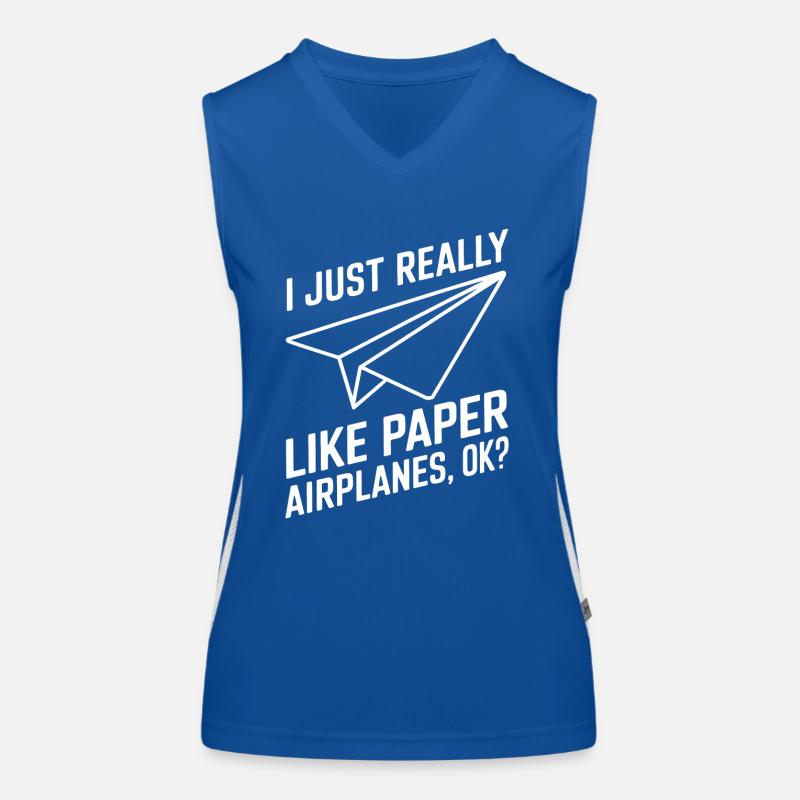 Papierflieger Spruch Witz Papierflugzeug Geschenk Funktionelles Kontrast-Tank Top für Frauen
