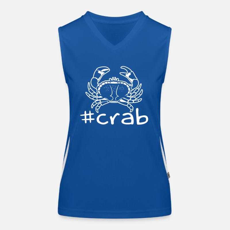 Funny Crab Hashtag Women's Functional Contrast Tank Top