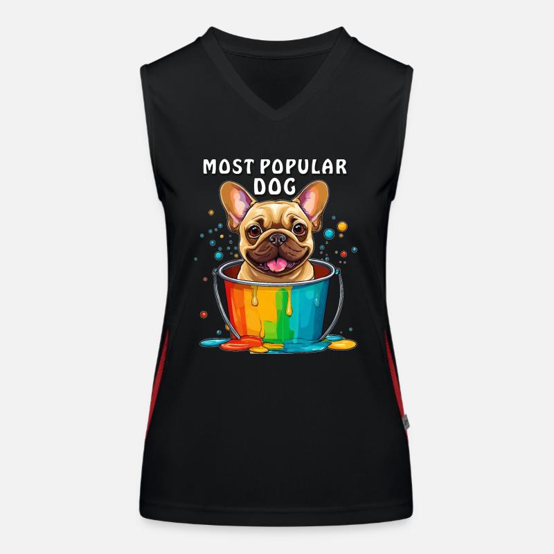 FRENCHIE MOST POPULAR DOG Funktionelles Kontrast-Tank Top für Frauen
