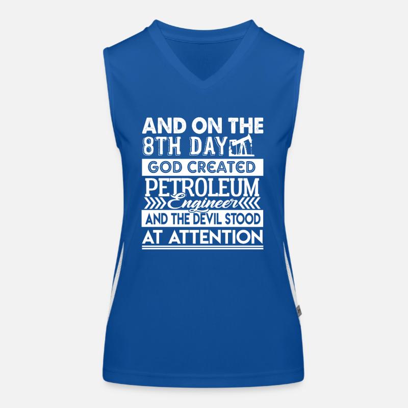 Petroleum Engineer God Created Petroleum Engineer Women's Functional Contrast Tank Top