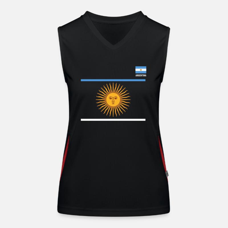Argentine Cadeau Argentine Drapeau argentin Débardeur respirant contrasté Femme
