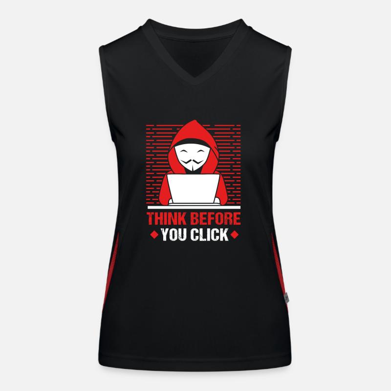 Cybersecurity Cyber Programmierer Hacker Funktionelles Kontrast-Tank Top für Frauen
