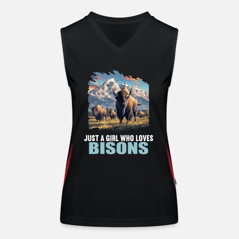 Bisons Bison Funktionelles Kontrast-Tank Top für Frauen