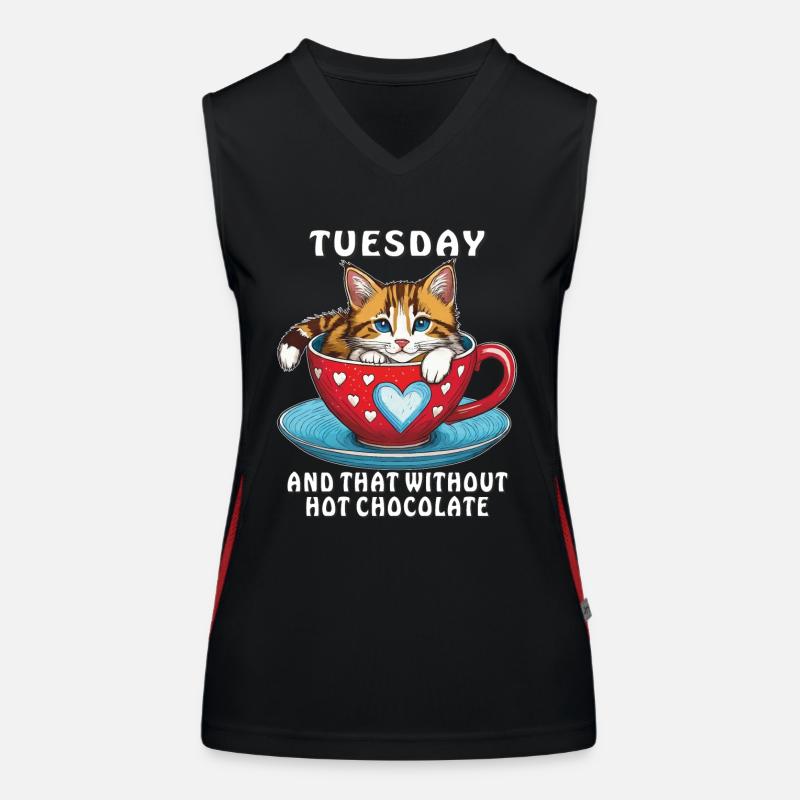 Tuesday And That Without Hot Chocolate Funktionelles Kontrast-Tank Top für Frauen