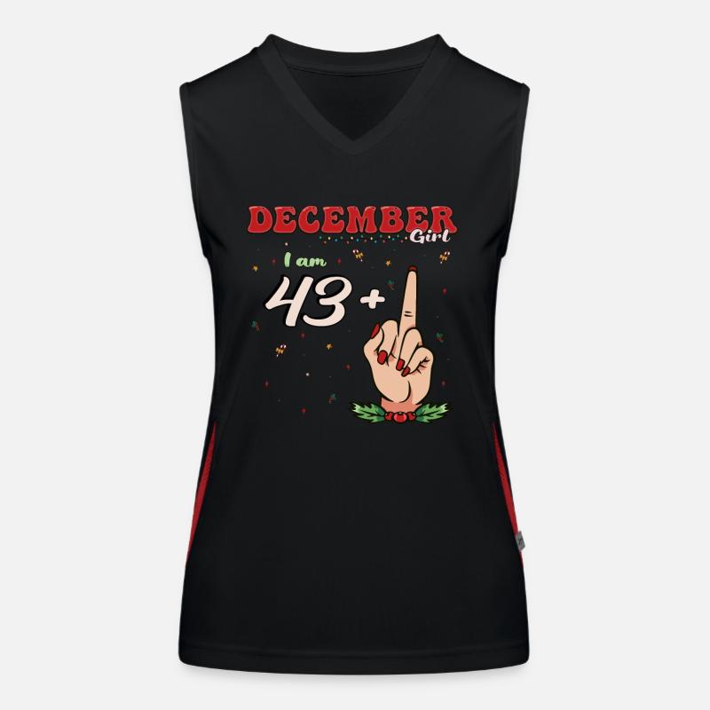 Dezember Mädchen 43 + Flip Off | Heftiger 44. Platz Funktionelles Kontrast-Tank Top für Frauen