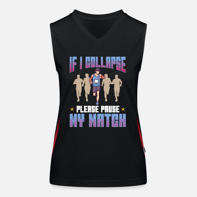 Marathon Collapse Pause My Watch Jogging Women's Functional Contrast Tank Top
