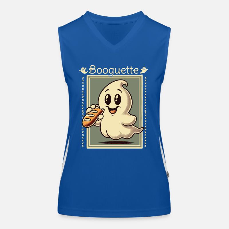Ghost Booguette for Baguette Lovers Women's Functional Contrast Tank Top