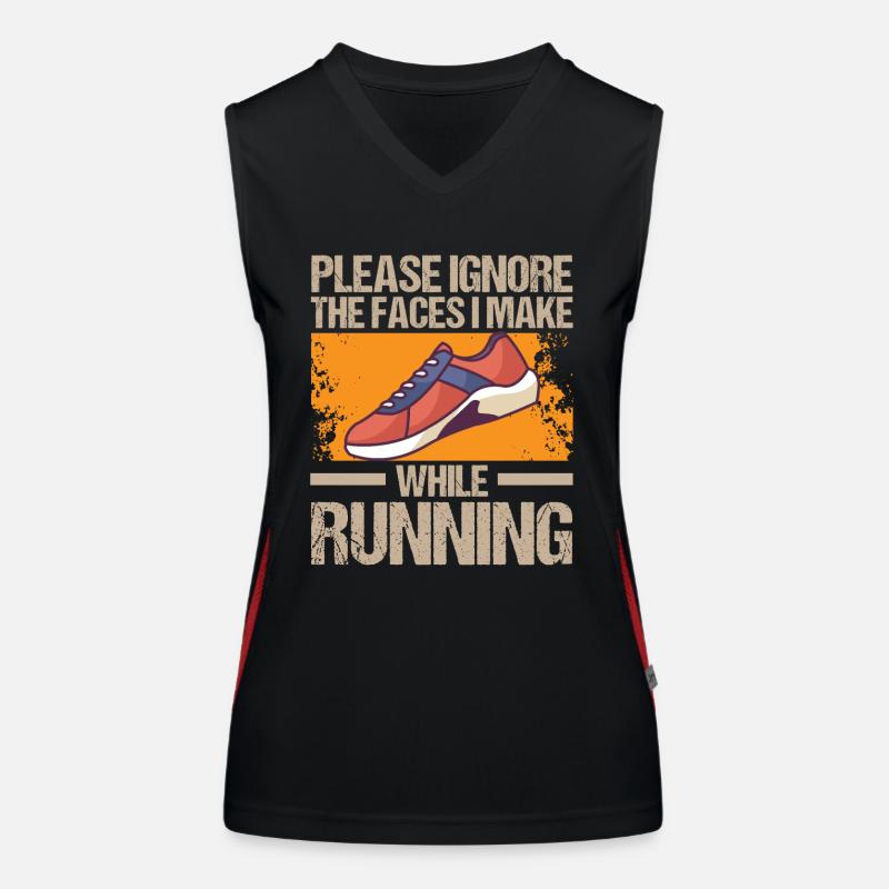 S’il vous plaît, ignorez le visage Jogging Course Débardeur respirant contrasté Femme