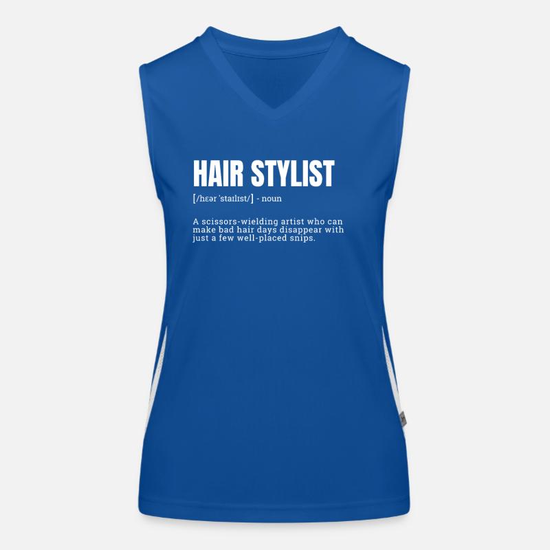 Drôle Coiffeur Définition T-shirts graphiques Débardeur respirant contrasté Femme