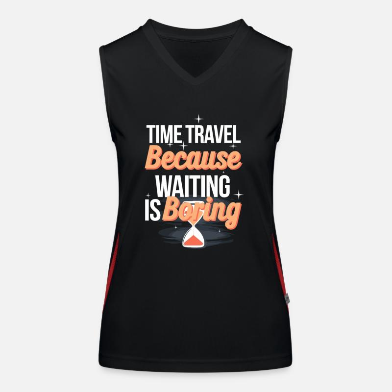 Time travel sci-fi enthusiast and time machine Women's Functional Contrast Tank Top