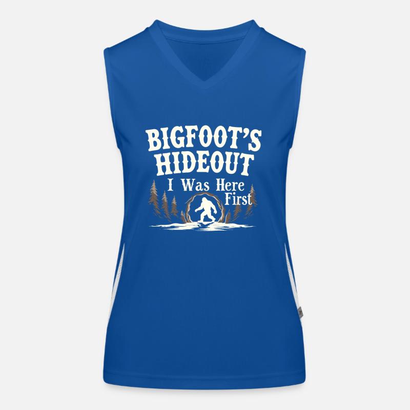Bigfoot Believer Sasquatch Cryptid Forest Creature Women's Functional Contrast Tank Top
