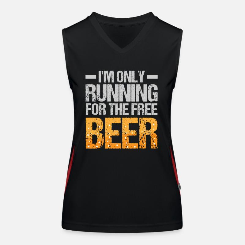 Sprint pour la bière gratuite Courir Débardeur respirant contrasté Femme