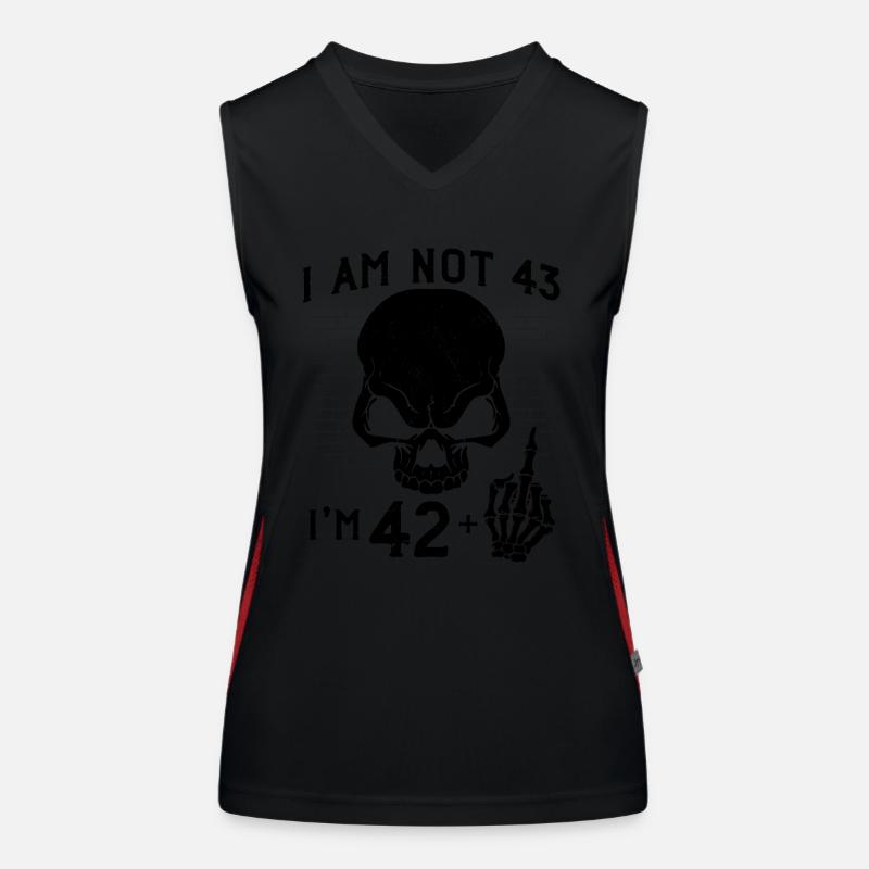 Ich bin 42 plus Mittelfinger - 43. Geburtstag Funktionelles Kontrast-Tank Top für Frauen