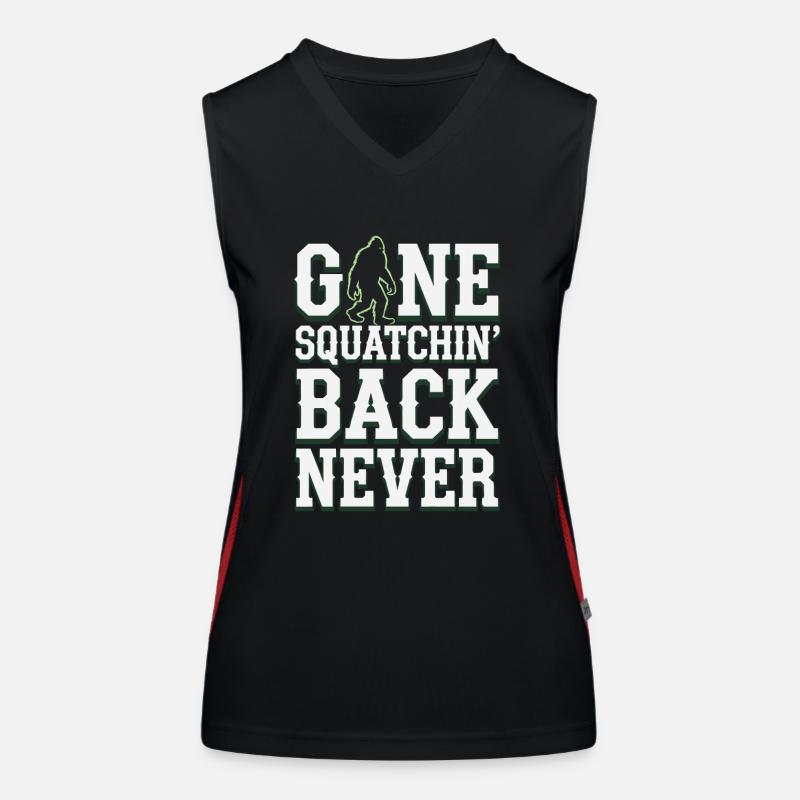 Bigfoot Believer Sasquatch Cryptid Forest Creature Women's Functional Contrast Tank Top