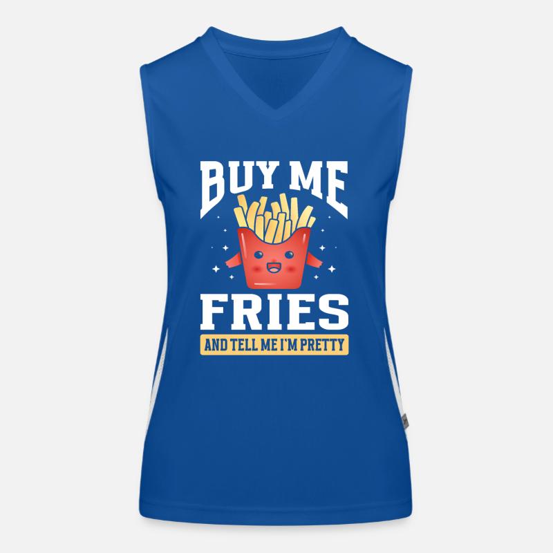 Frites Nourriture Jeu de mots Pomme de terre Débardeur respirant contrasté Femme