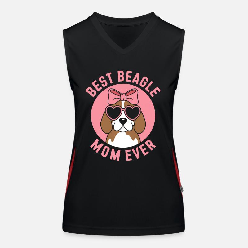 Beagle Mama Hund Mutter Lustiges Beagle Geschenk Funktionelles Kontrast-Tank Top für Frauen