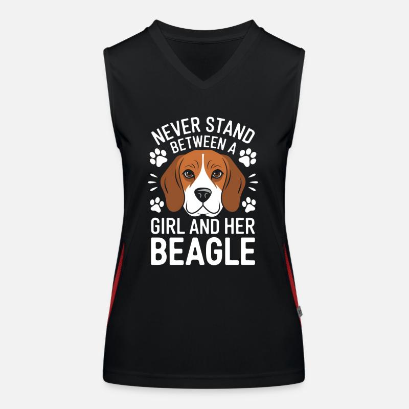 Beagle Mädchen Hunde Lustiges Beagle Geschenk Funktionelles Kontrast-Tank Top für Frauen