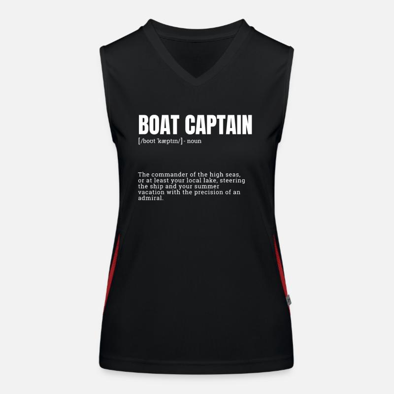 Définition de capitaine de bateau Commandant de haute mer Débardeur respirant contrasté Femme