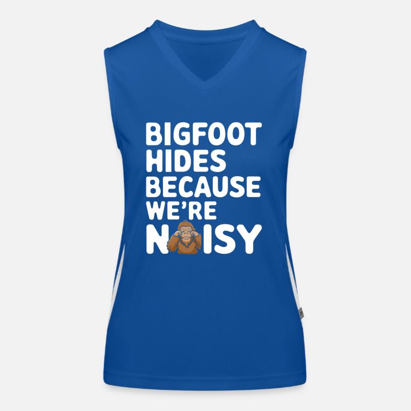 Bigfoot croyant Sasquatch Cryptide Créature de la forêt Débardeur respirant contrasté Femme