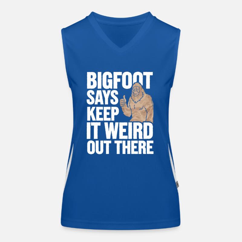 Bigfoot croyant Sasquatch Cryptide Créature de la forêt Débardeur respirant contrasté Femme