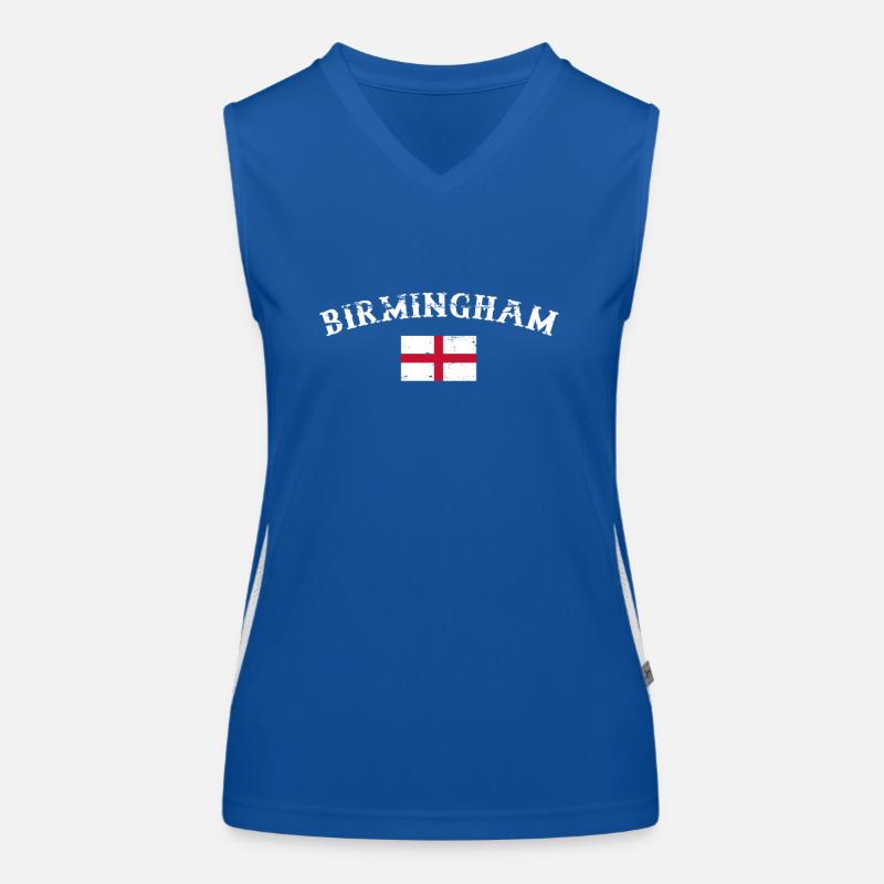 Birmingham, Angleterre, Vintage Drapeau Anglais Débardeur respirant contrasté Femme