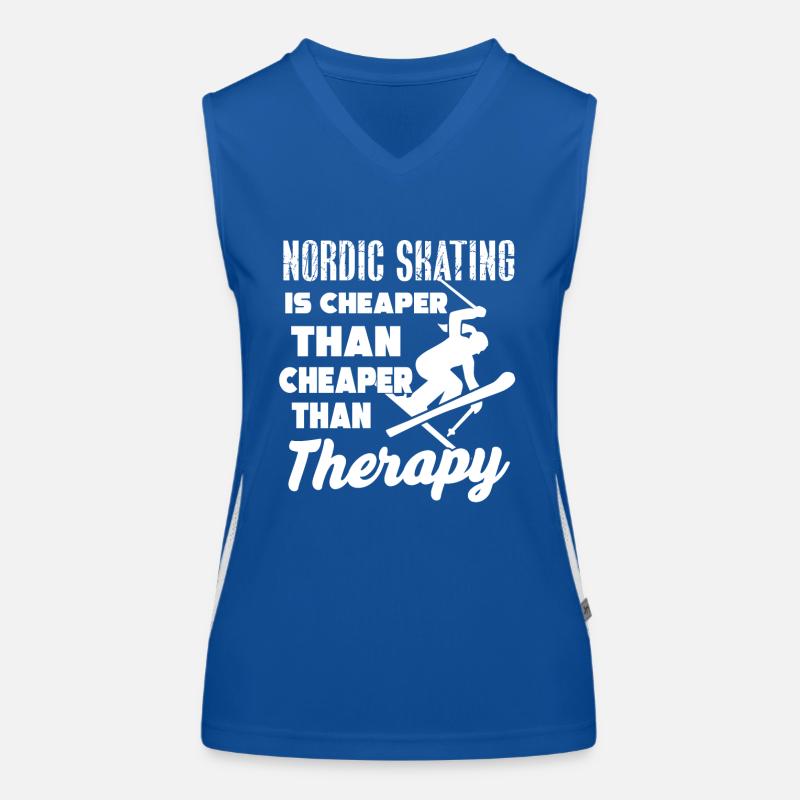 Nordic Skating Cheaper Than Therapy Women's Functional Contrast Tank Top
