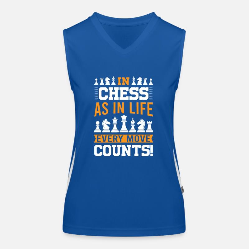 Aux échecs, comme dans la vie, chaque coup compte ! Débardeur respirant contrasté Femme