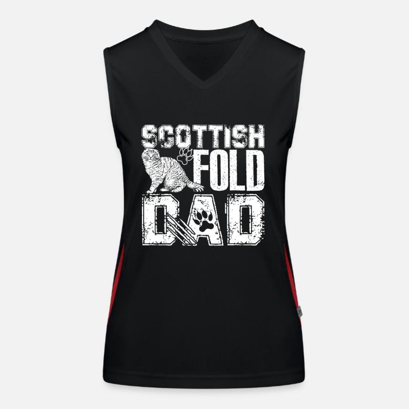 Scottish Fold Cat Scottish Fold Cat Dad Women's Functional Contrast Tank Top