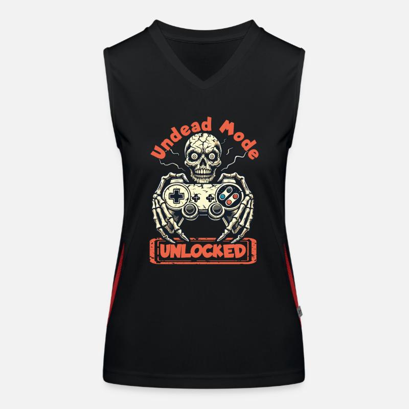 Zombie Gaming Controller Undead Mode Unlocked Funktionelles Kontrast-Tank Top für Frauen