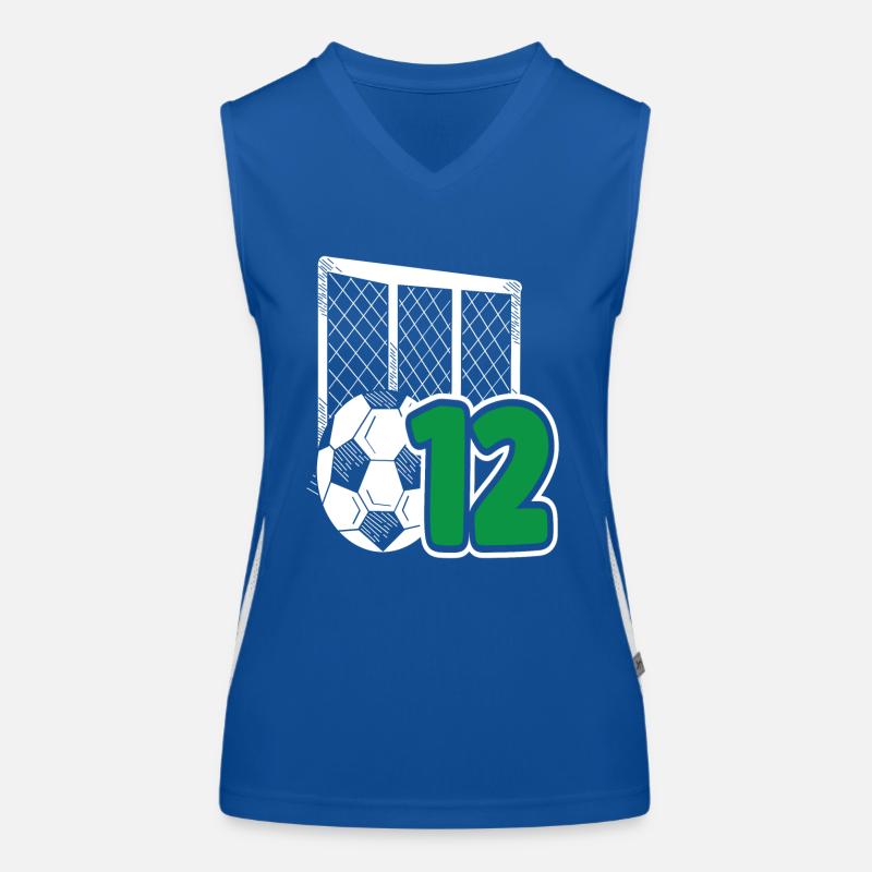 Fußball Geburtstag 12-Jährige Kindergeburtstag Funktionelles Kontrast-Tank Top für Frauen