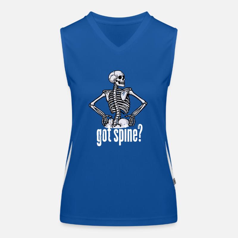 Funny Got Spine? Cool Skeleton Scary Dead Bones Women's Functional Contrast Tank Top