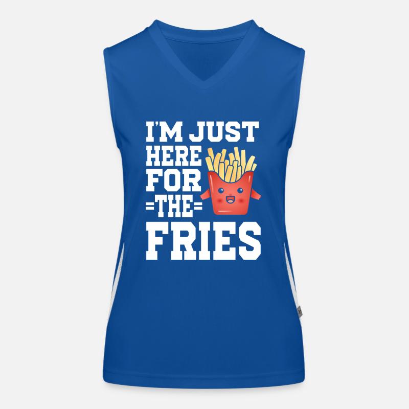 Frites Nourriture Jeu de mots Pomme de terre Débardeur respirant contrasté Femme