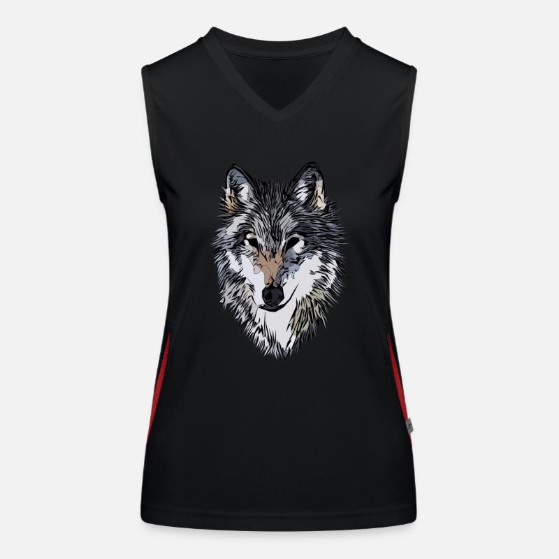 Conception graphique de visage de chien Débardeur respirant contrasté Femme