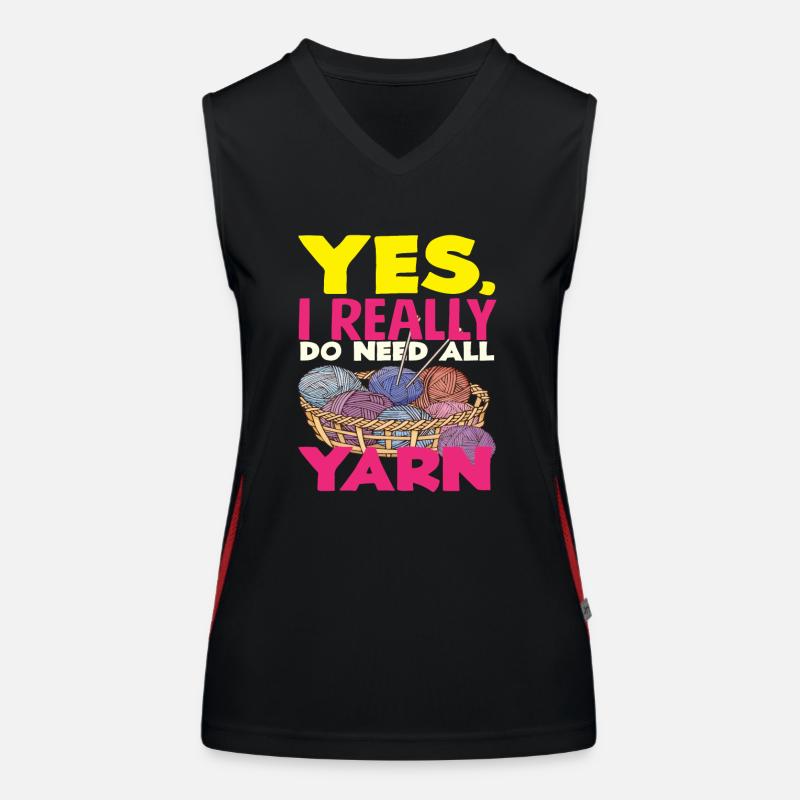 Stricken Ja Ich Brauche Garn Funktionelles Kontrast-Tank Top für Frauen