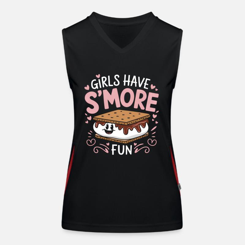 S´More Spruch Marshmallow Camping S´More Geschenk Funktionelles Kontrast-Tank Top für Frauen