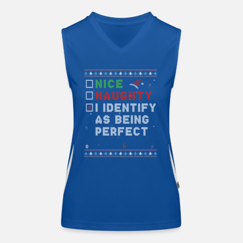 nice nau nice naughty Ich identifiziere mich als perfekt Funktionelles Kontrast-Tank Top für Frauen