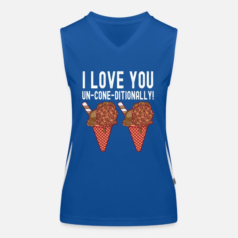 I Love You Un-cone-ditionally Creme Funktionelles Kontrast-Tank Top für Frauen
